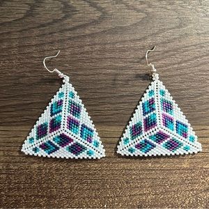 Beaded triangle earrings